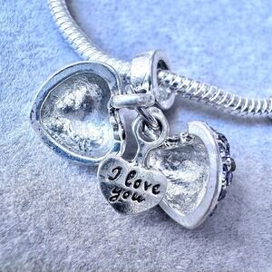 I Love You Heart Locket Dangle Charm fits PANDORA